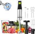 Consciot 7-in-1 Immersion Blender Handheld Max 1100W Stick Emulsifier with Entire Stainless Steel Blender Shaft Trigger Speed Control 800ml Beaker 600ml Chopper Beaters Frothers Hooks &amp Mas