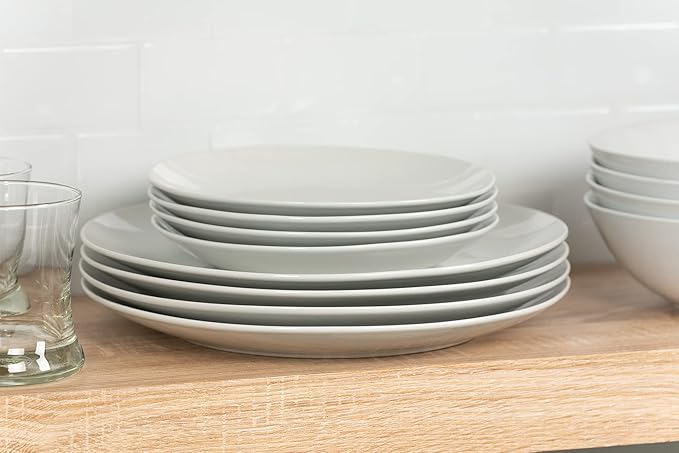 10 Strawberry Street Simply Coupe Dinnerware Set White Service for 4 ( 12 Piece)