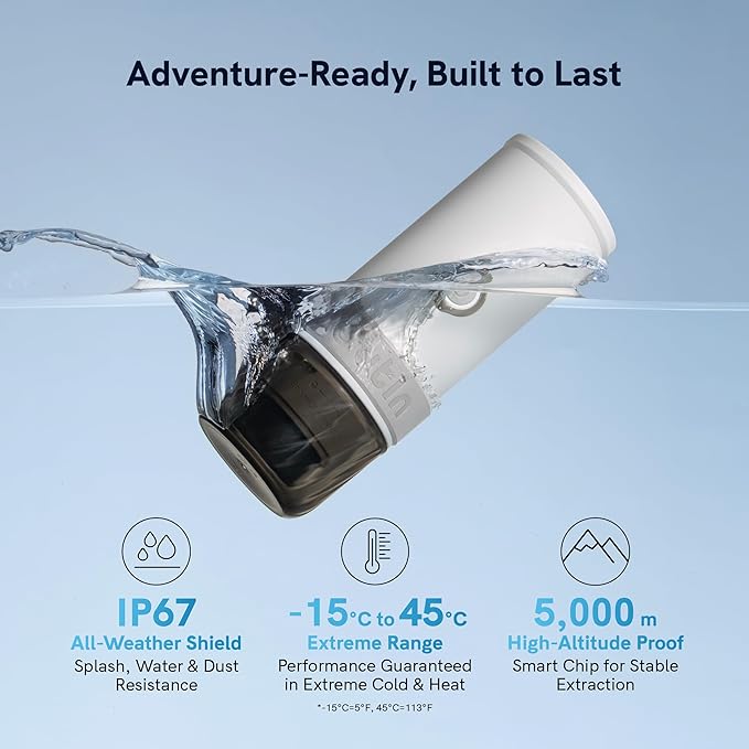 OutIn Mino Portable Electric Espresso Machine Mini Camping Coffee Maker for Travel Pocket Sized Coffee Machine Self-Heating Ground Coffee &amp NS Capsule Adapter For Adventure
