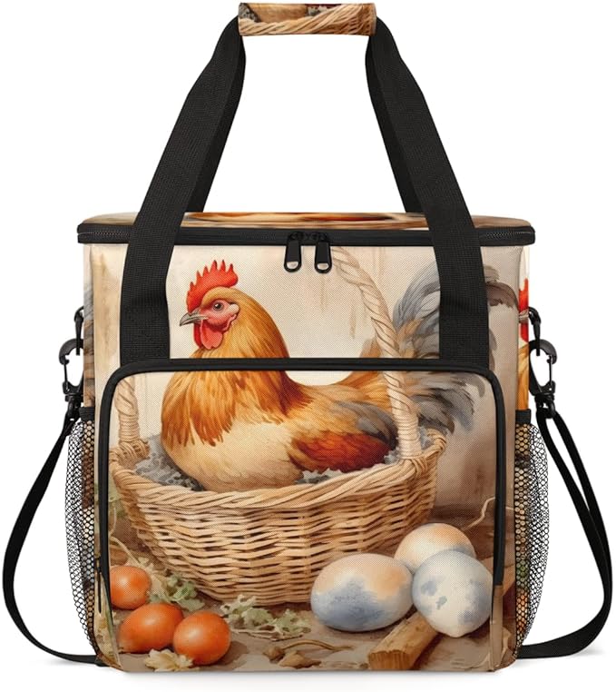 Easter Hen Egg Coffee Maker Carrying Bag Portable Travel Storage Tote Bag Compatible with K-Mini or K-Mini Plus Single Serve Coffee Brewer Carrying Case with Multiple Pockets &amp Shoulder Strap