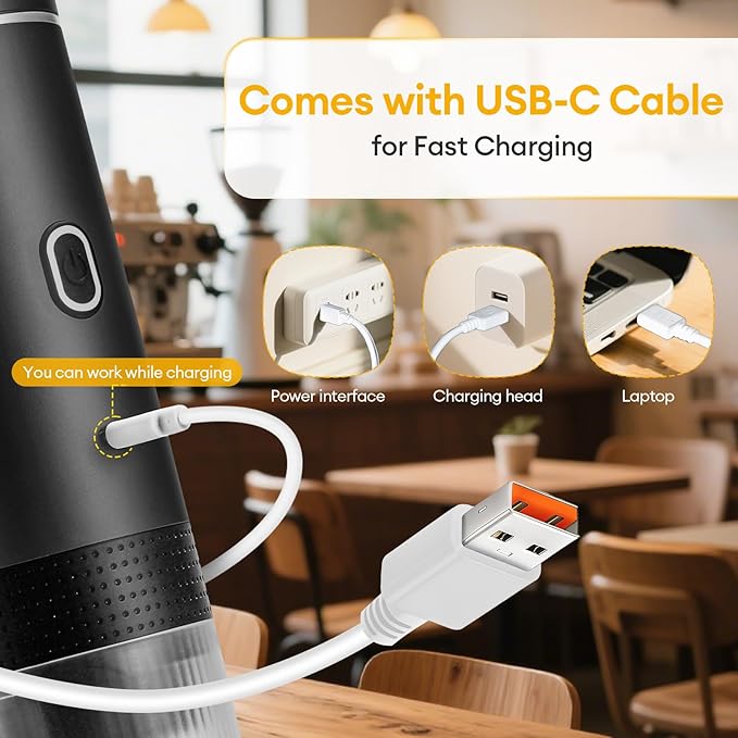 3 In 1 Portable Coffee Maker for Travel 20 Bar Portable Espresso Machine with USBTravel Coffee Maker Self-Heating Compatible with Ground Coffee &amp Capsule for HikingOfficeRV（Black）