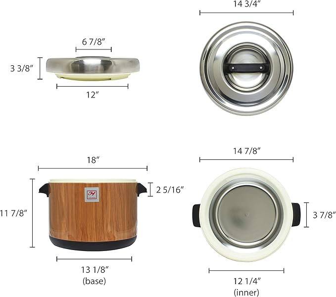 Thunder Group SEJ73000 60-Cup Wood Grain Insulated Sushi Pot