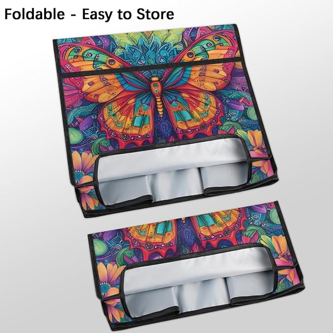 Kitchen Aid Mixer Cover Animal Butterfly Color Flowers Stand Mixer Cover Compatible with 6-8 Quarts Stand Mixers Dust Covers with Zipper Pocket Foldable Washable Kitchen Aid Organizer Bag