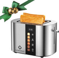 LINKChef 2 Slice Toaster Extra-Wide 1.5 Slots Touch Screen Control | Stainless Steel Bagel/Defrost/Reheat Functions
