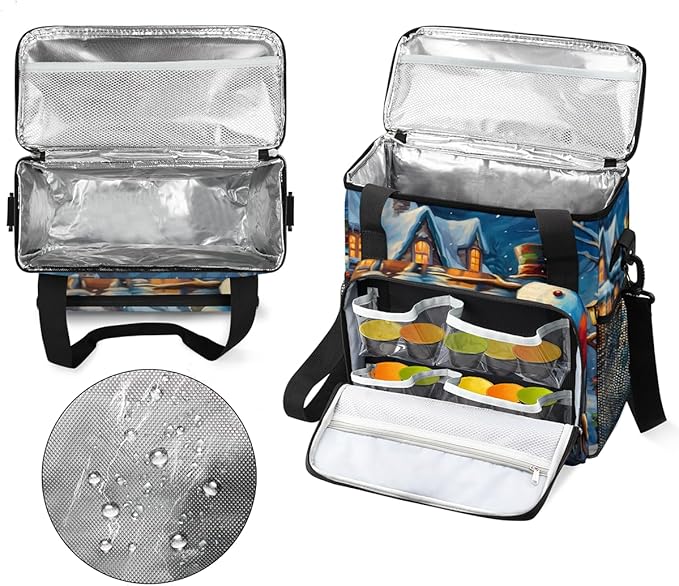 Xmas Snowman Coffee Maker Carrying Bag Abstract Snowman Travel Storage Bag Compatible with K-Mini or K-Mini Plus Single Serve Coffee Brewer Carrying Case with Multiple Pockets &amp Shoulder Strap