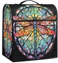 Kitchen Aid Mixer Cover Glass Painting Animal Dragonfly Stand Mixer Cover Compatible with 6-8 Quarts Stand Mixers Dust Covers with Zipper Pocket Foldable Washable Kitchen Aid Organizer Bag