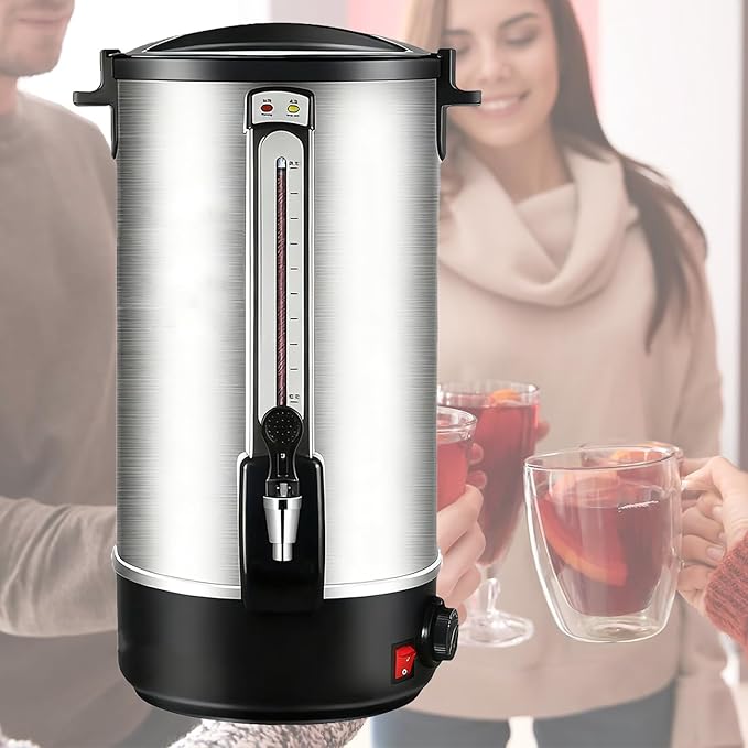 Commercial Grade Coffee Maker Hot Water Urn - Percolator with Double-Wall Stainless Steel Quick Brew Stays Hot for Tea &amp Beverage at Events &amp Catering 20L