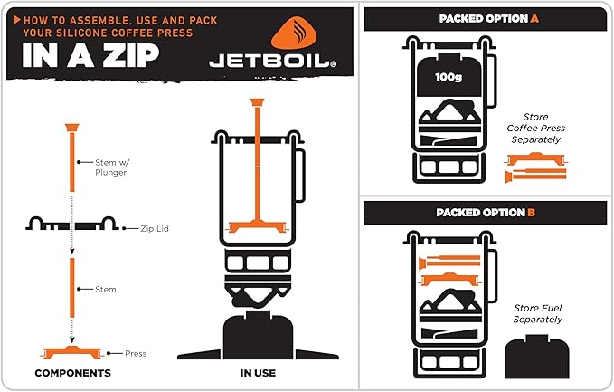 Jetboil Silicone French Press Coffee Maker Camping Stoves Regular