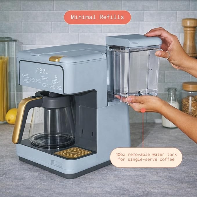 Multi Brew Coffee Maker with Single Serve and Carafe Brewing Options for Countertop Home Use (Cornflower Blue)