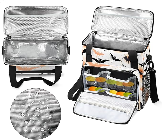 Magical Bat Coffee Maker Carrying Bag Abstract Bat Travel Storage Bag Compatible with K-Mini or K-Mini Plus Single Serve Coffee Brewer Carrying Case with Multiple Pockets &amp Shoulder Strap