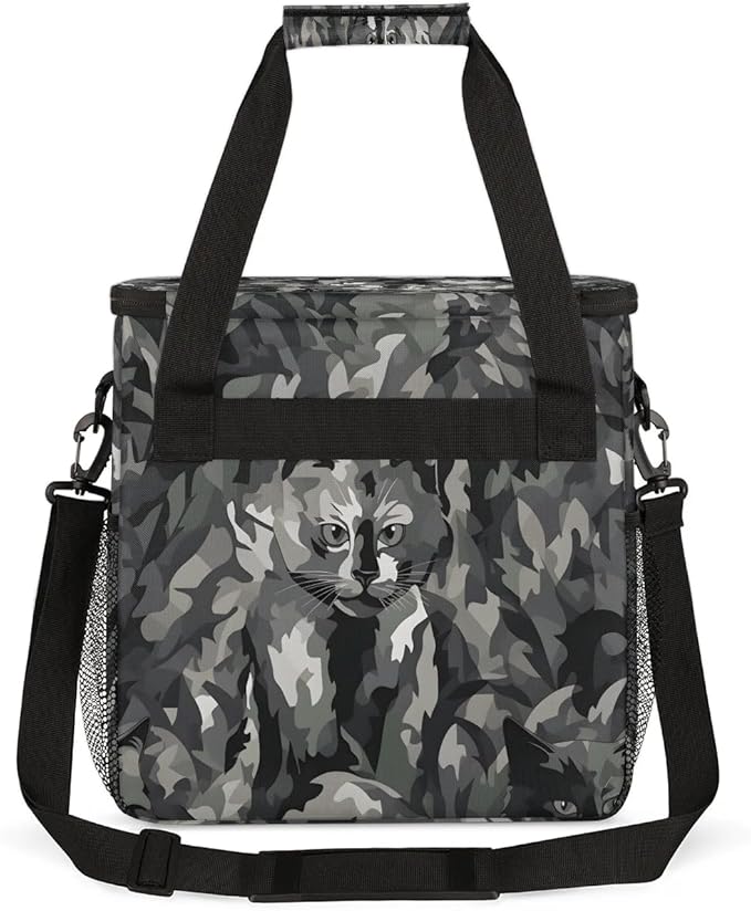 Abstract Camo Cat Coffee Maker Carrying Bag for Keurig K-Mini or K-Mini Plus Storage Portable Coffee Maker Travel Bag