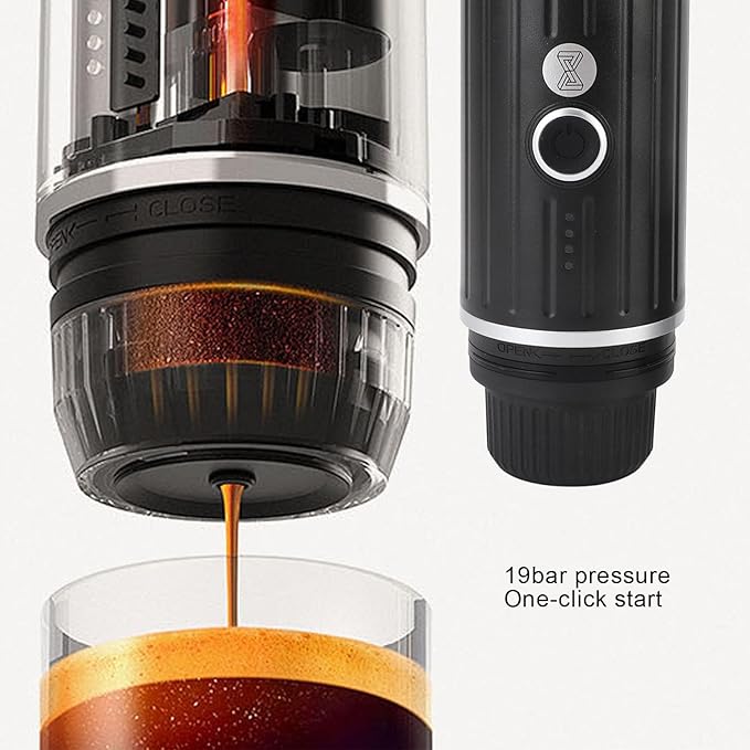 EBTOOLS Portable Espresso Machine Electric Coffee Maker with 7800mAh Battery and Type C Charging Compatible with Ground Coffee and Capsules for Travel Camping Office