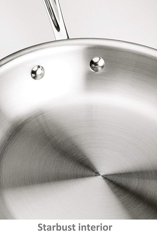 All-Clad D3 3-Ply Stainless Steel Fry Pan with Lid 12 Inch Induction Oven Broil Safe 600F Pots and Pans Cookware &amp D3 Stainless Steel Frying Pan 8 and 10 Inch Cookware Set 2 Silver