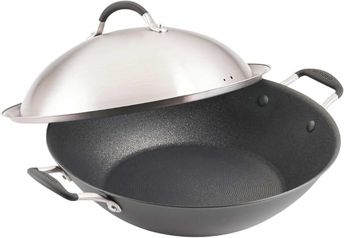 Circulon A1 Series with ScratchDefense Technology Nonstick Induction Wok with Lid 14 Inch Graphite