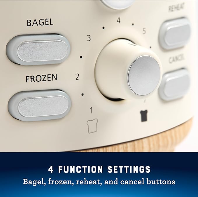 Oster 2-Slice Toaster with Extra Wide Slots Bagel Toaster Oat Milk