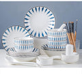 Porcelain Dinnerware Sets Plates and Bowls Sets Modern Ceramics Dinnerware Set Service for 8-12 Japanese Style Plates and Bowls Sets Dis（Chiba 35 Pieces