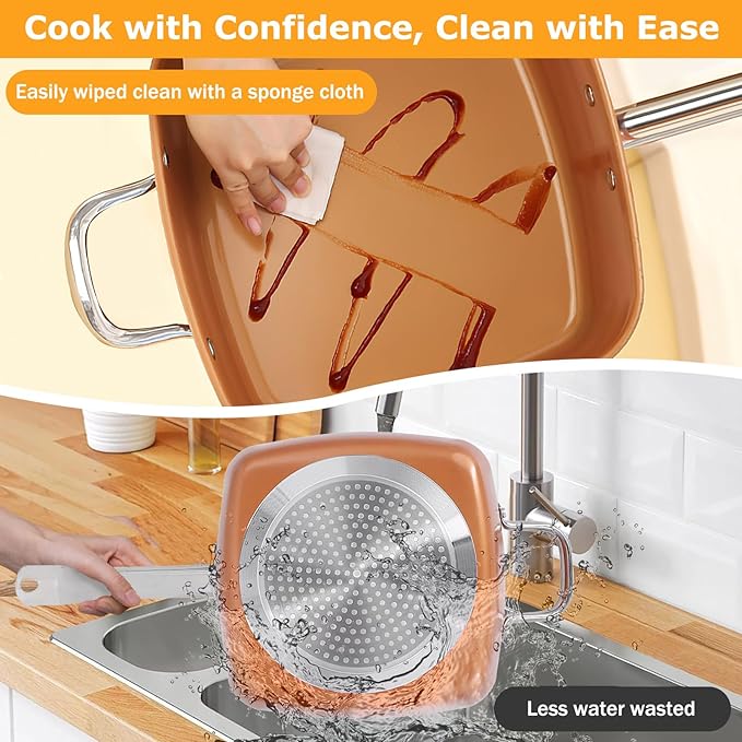 Stainless Steel Cookware Set for Home Chip Frying Pots and Pans Set Set of 4 Stainless Steel Non-stick Multifunctional Frying Pan Non Stick Frying Pans for Oven Dishwasher Safe