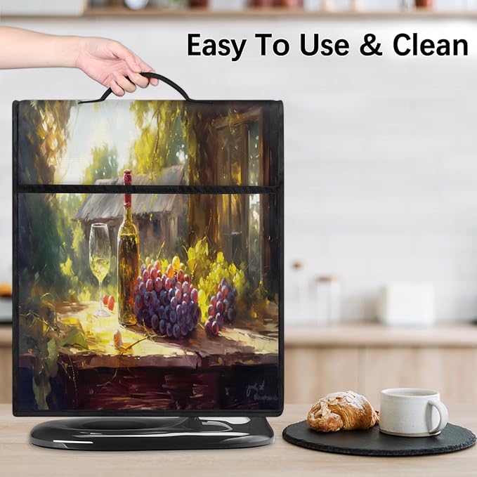 cfpolar Kitchen Aid Mixer Cover Compatible with 6-8 Quarts Grape Wine Farm Stand Mixer Cover Kitchen Aid Mixers Accessories Appliance Organizer Bag Dust Covers with Zipper Pocket
