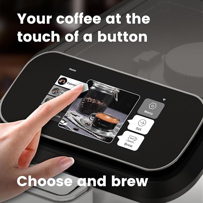 Mcilpoog WS-D5 Pro Fully Automatic Coffee Machine 12 Drinks Office or Home UseWi-Fi Enabled Liquid Volume &amp Temperature Cappuccino Latte Espresso Automatic Cleaning Super Automatic Coffee Ma