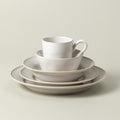 Costa Nova Ceramic Stoneware 5-Piece Place Setting Service for 1 - Beja Collection White &amp Cream | Microwave &amp Dishwasher Safe Dinnerware Set | Food Safe Glazing | Restaurant Quality Tablewar