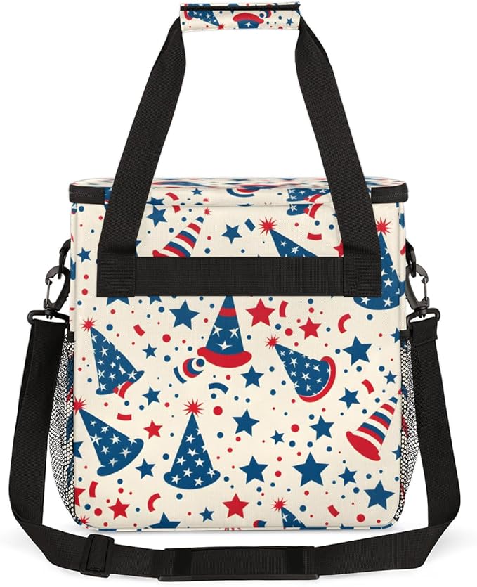 4th of JulyPatriotism Coffee Maker Carrying Bag Travel Storage Bag Compatible with K-Mini or K-Mini Plus Single Serve Coffee Brewer Carrying Case with Multiple Pockets &amp Shoulder Strap