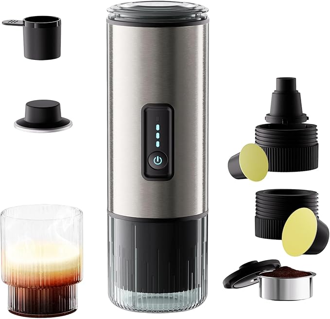 Transportable Combined Coffee Machine with 7500mAh Battery 20 Club Pressure Fast Heating for Travel Backpacking Office Use Mobile Medication Coffee Machine
