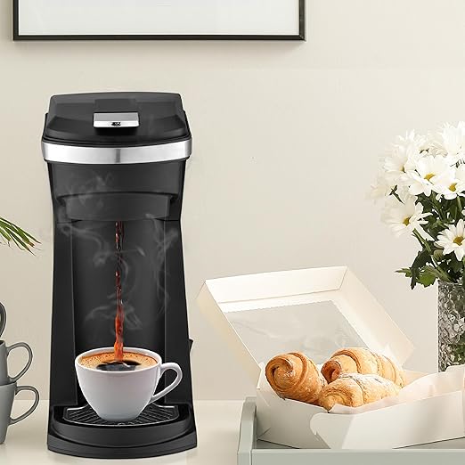 Newhouse Single Serve Coffee Maker compatible with K-cups Water Reservoir Versatile Ground Coffee &amp K-Cup Compatibility Adjustable Tray for Travel Mugs