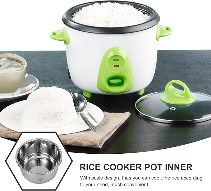 UPKOCH Stainless Steel Rice Cooker Inner Pot 5.28Qt 5L Non-Stick Replacement Liner Compatible with Pressure Cooker and Electric Rice for Meal Prep and Baking