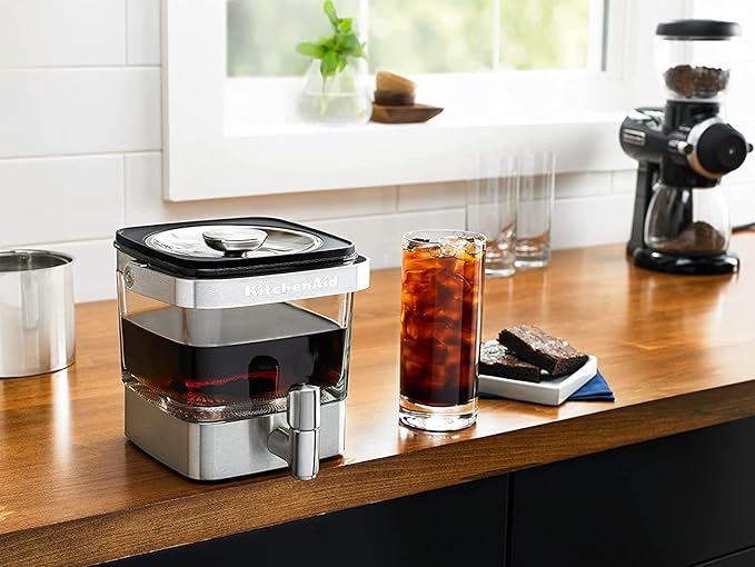 KitchenAid KCM4212SX Cold Brew Coffee Maker-Brushed Stainless Steel 28 ounce (RENEWED)