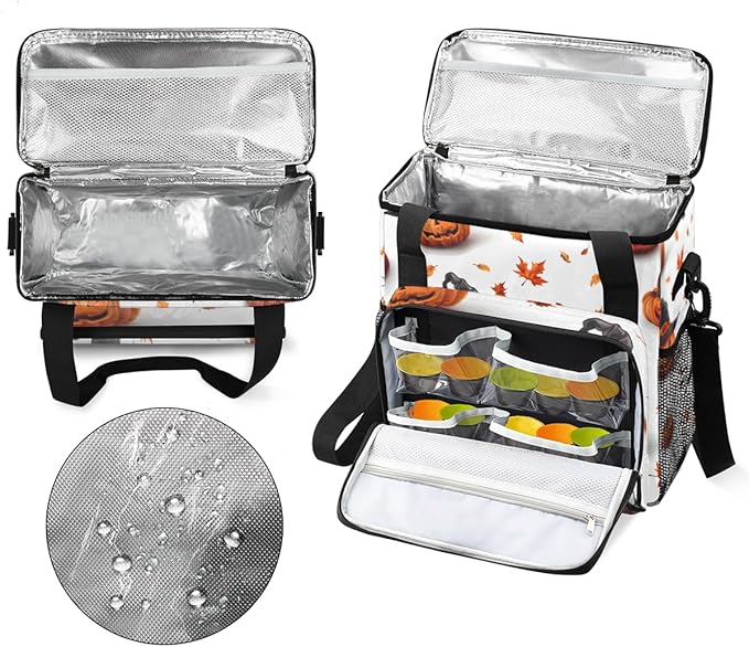 Retro Pumpkin Coffee Maker Carrying Bag Gothic Pumpkin Travel Storage Bag Compatible with K-Mini or K-Mini Plus Single Serve Coffee Brewer Carrying Case with Multiple Pockets &amp Shoulder Strap