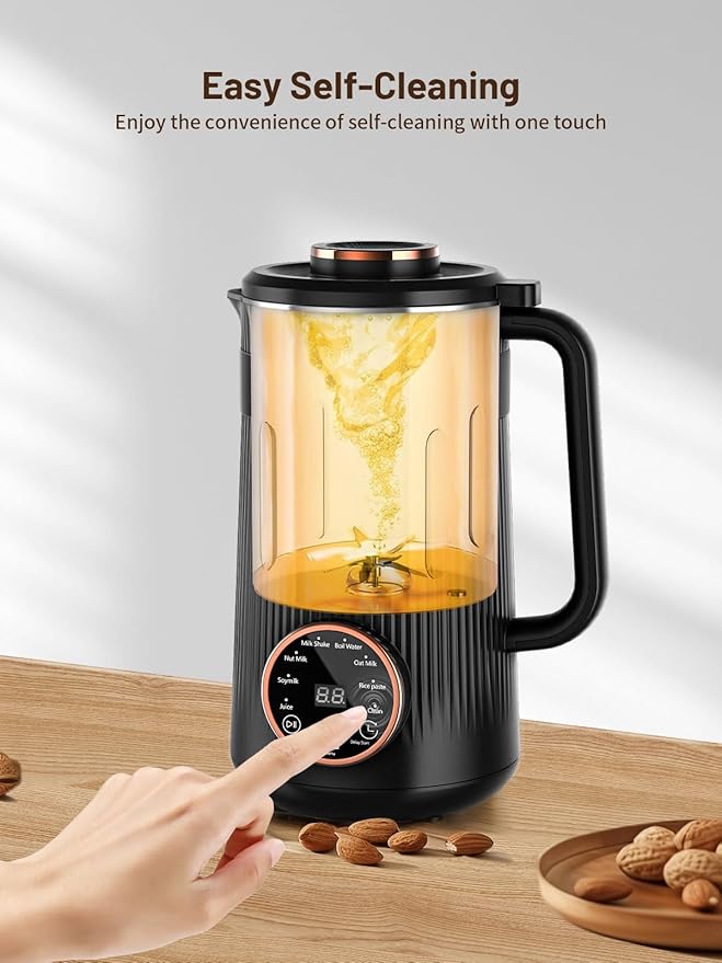 Nut Milk Maker Machine 35oz Homemade Soy Almond Oat Coconut Plant Based and Non Dairy Beverages 8 in 1 Automatic Soybean Machine With 12H Delay Start/Keep Warm/Boil Water