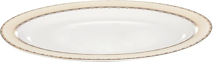 Lorenzo 57 Piece Elegant Bone China Service for 8 Margaret Dinnerware Sets Gold