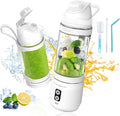 Vaeqozva 700ml Portable BlenderPersonal Blender USB Rechargeable for Shakes and SmoothiesWHITE 98x98x326mm