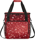 Abstract Snowflakes Christmas Coffee Maker Carrying Bag Travel Storage Bag Compatible with K-Mini or K-Mini Plus Single Serve Coffee Brewer Carrying Case with Multiple Pockets &amp Shoulder Strap