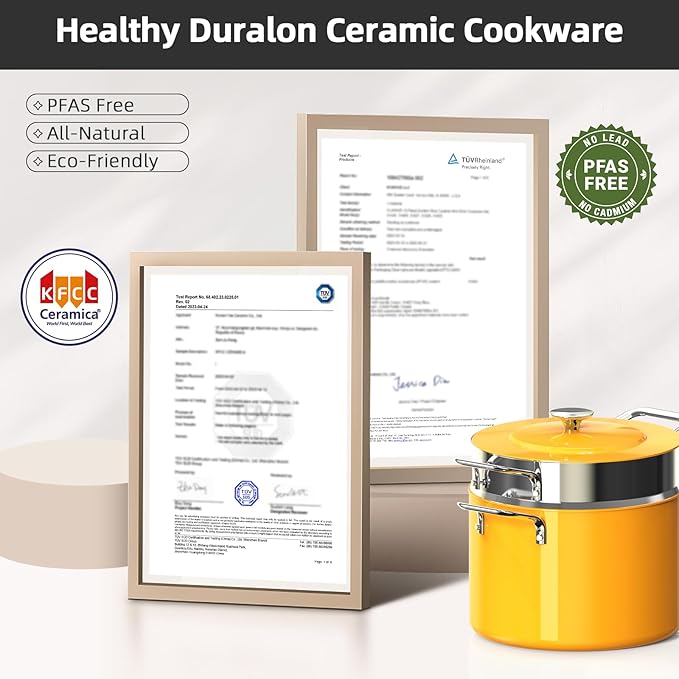 Nuwave Lux 13pc Forged Lightweight Cookware Set PFAS Free Healthy G10 Duralon Ceramic Coating Ultra Non-Stick Stay-Cool Handles Works on All Cooktops &amp Induction Ready
