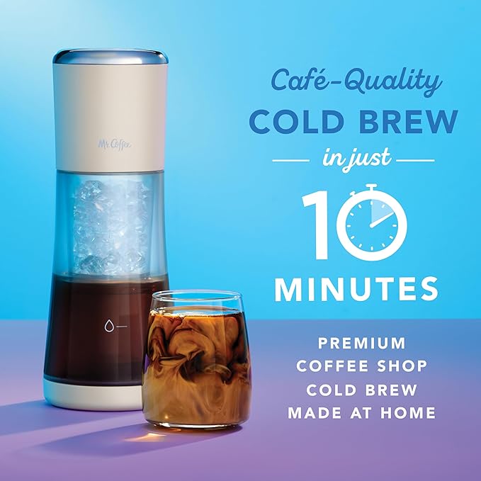 Mr. Coffee® Express Cold Brew Coffee Maker 10-Minute Cold Brew Coffee Machine Oat Milk