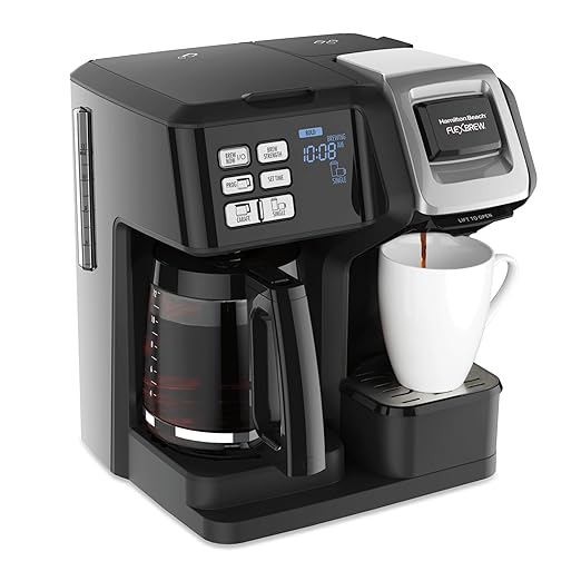 Hamilton Beach FlexBrew Trio 2-Way Coffee Maker Compatible with K-Cup Pods or Grounds Combo Single Serve &amp Full 12c Pot Black