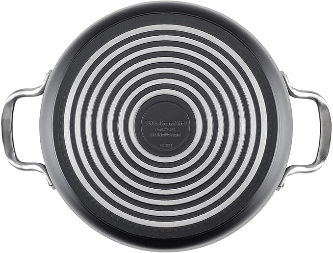 KitchenAid Hard Anodized Induction Nonstick Stock Pot/Stockpot with Lid 8 Quart Matte Black