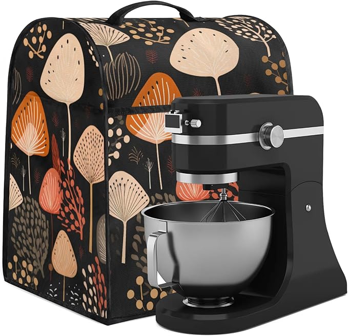 cfpolar Kitchen Aid Mixer Cover Compatible with 6-8 Quarts Abstract Geometric Leaves Stand Mixer Cover Kitchen Aid Mixers Accessories Appliance Organizer Bag Dust Covers with Zipper Pocket