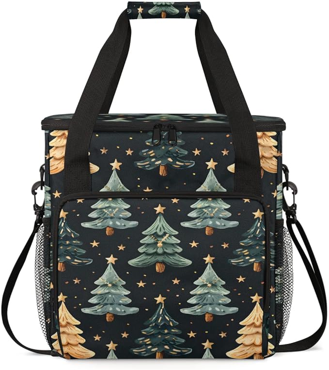 Graffiti Tree Xmas Coffee Maker Carrying Bag Portable Travel Storage Tote Bag Compatible with K-Mini or K-Mini Plus Single Serve Coffee Brewer Carrying Case with Multiple Pockets &amp Shoulder Stra