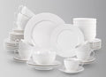 HomeVss New Bone China Dinnerware Set Embossed Diamond Design 48pc Set