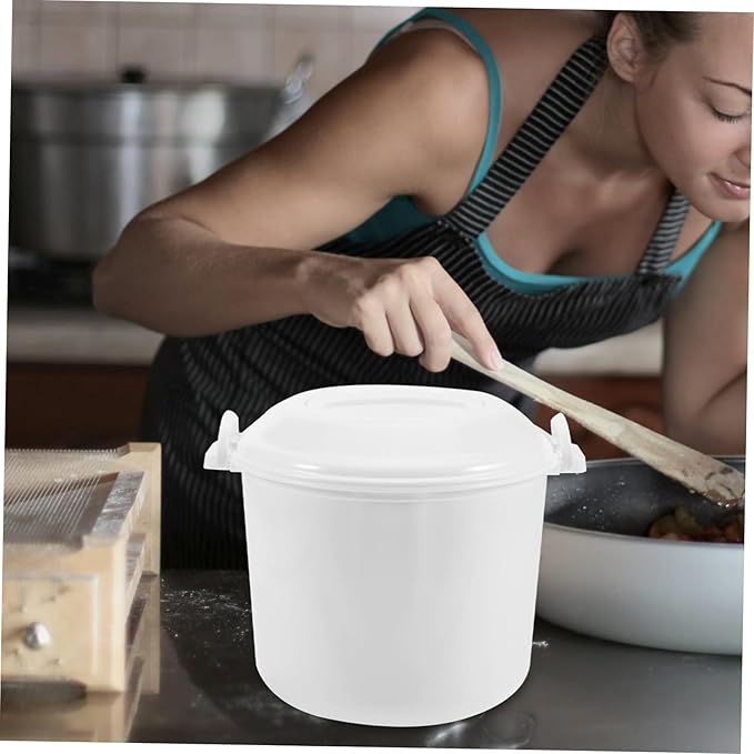 PRETYZOOM Microwave Rice Cooker with Lid and Steaming Tray Large Capacity Multi Function Rice Cooker and Steamer for Family Meals Convenient Microwave Oven Cooking Container