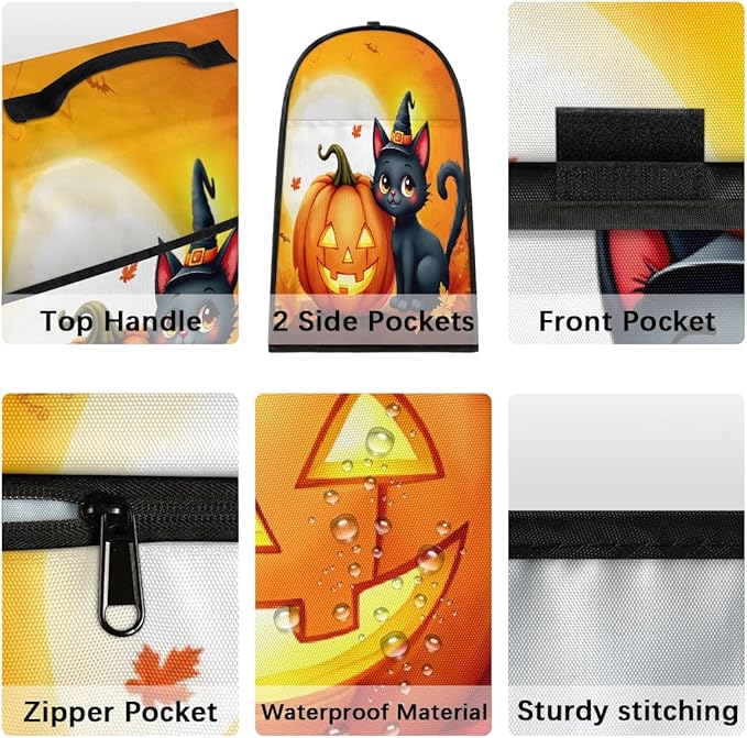 cfpolar Kitchen Aid Mixer Cover Compatible with 6-8 Quarts Halloween Cute Cat Pumpkin Stand Mixer Cover Kitchen Aid Mixers Accessories Appliance Organizer Bag Dust Covers with Zipper Pocket