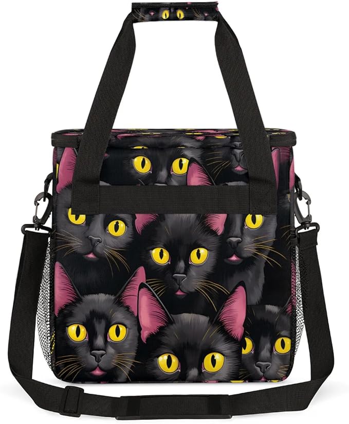 Cute Black Cats Coffee Maker Carrying Bag for Keurig K-Mini or K-Mini Plus Storage Portable Coffee Maker Travel Bag