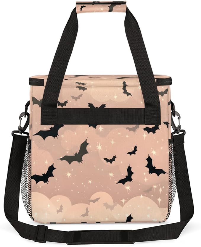 Gothic Bat Coffee Maker Carrying Bag Retro Bat Portable Travel Storage Tote Bag Compatible with K-Mini or K-Mini Plus Single Serve Coffee Brewer Carrying Case with Multiple Pockets &amp Shoulder St