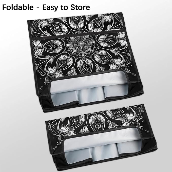 cfpolar Kitchen Aid Mixer Cover Compatible with 6-8 Quarts Ethnic Mandala Flower Black Stand Mixer Cover Kitchen Aid Mixers Accessories Appliance Organizer Bag Dust Covers with Zipper Pocket