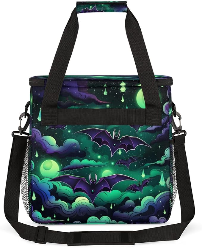 Halloween Bat Coffee Maker Carrying Bag Abstract Bat Travel Storage Bag Compatible with K-Mini or K-Mini Plus Single Serve Coffee Brewer Carrying Case with Multiple Pockets &amp Shoulder Strap