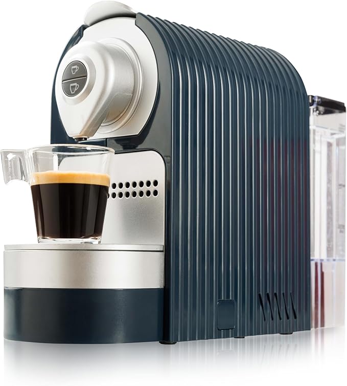 Mixpresso Blue Espresso Machine for Nespresso Compatible Capsule Single Serve Coffee Maker Programmable for Espresso Pods Premium Italian 19 Bar High Pressure Pump 27oz 1400w Capsule Coffee Maker