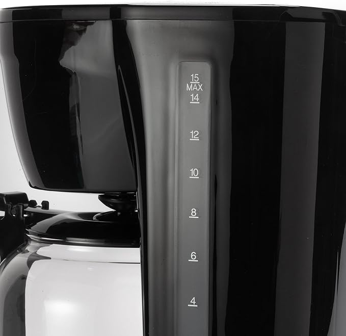 Dominion 15-Cup Deluxe Digital &amp Programmable Drip Coffee Maker Auto Keep Warm Function Anti-Drip System with Permanent Filter and Borosilicate Glass Carafe One-Touch Operation Black