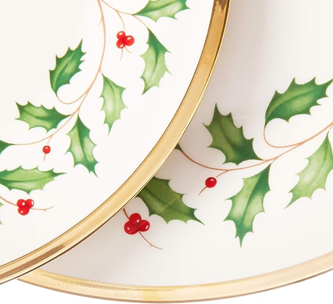 Lenox 883430 Holiday 3-Piece Place Setting Christmas Set Hosting Red &amp Green
